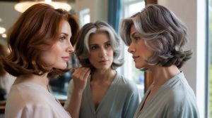 This haircut adapts well as hair texture changes with age