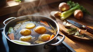 I don’t boil potatoes in water anymore. I’ve switched to this aromatic broth